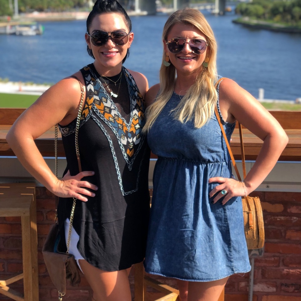 Black Geometric Patterned Free People Tunic